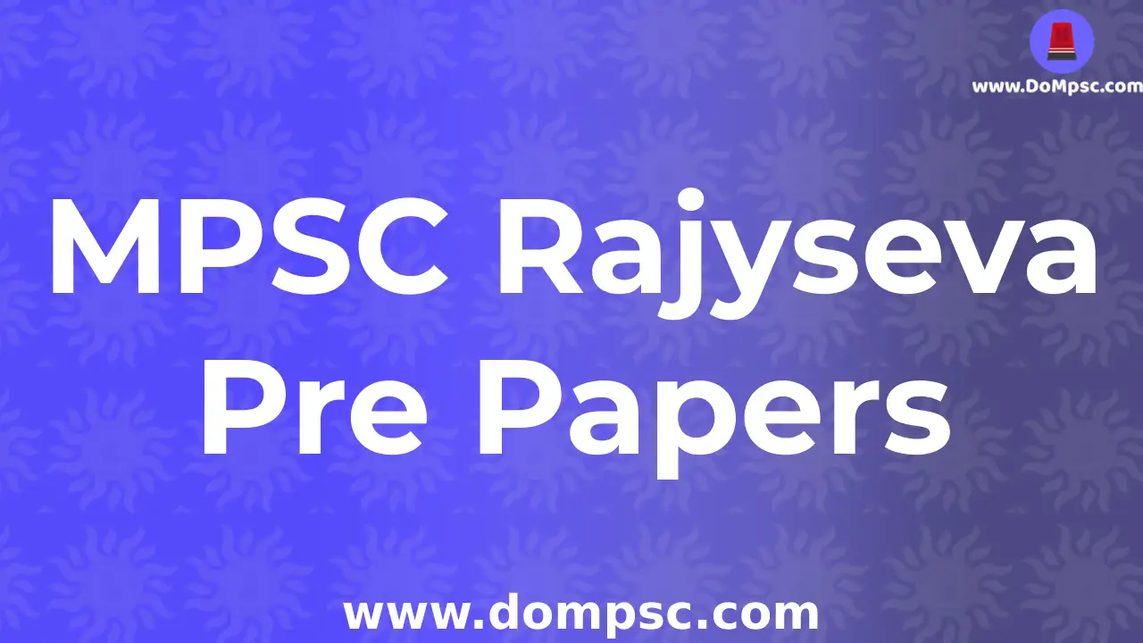 MPSC Rajyseva Previous year Question papers for pre Exam