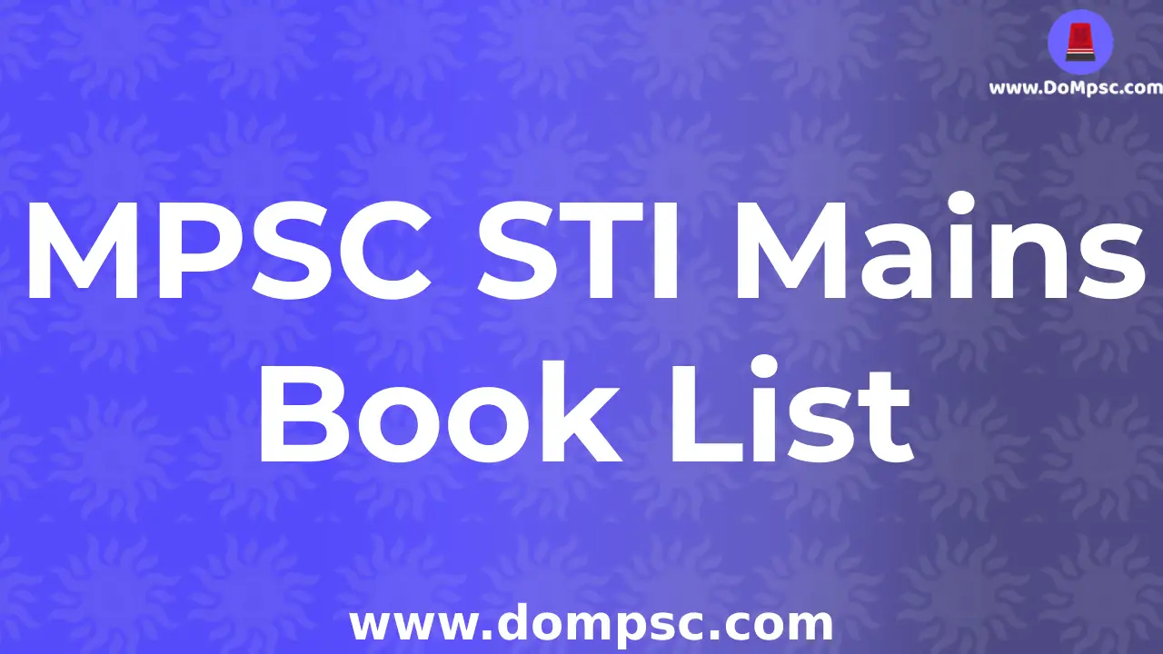 MPSC STI Mains Book list